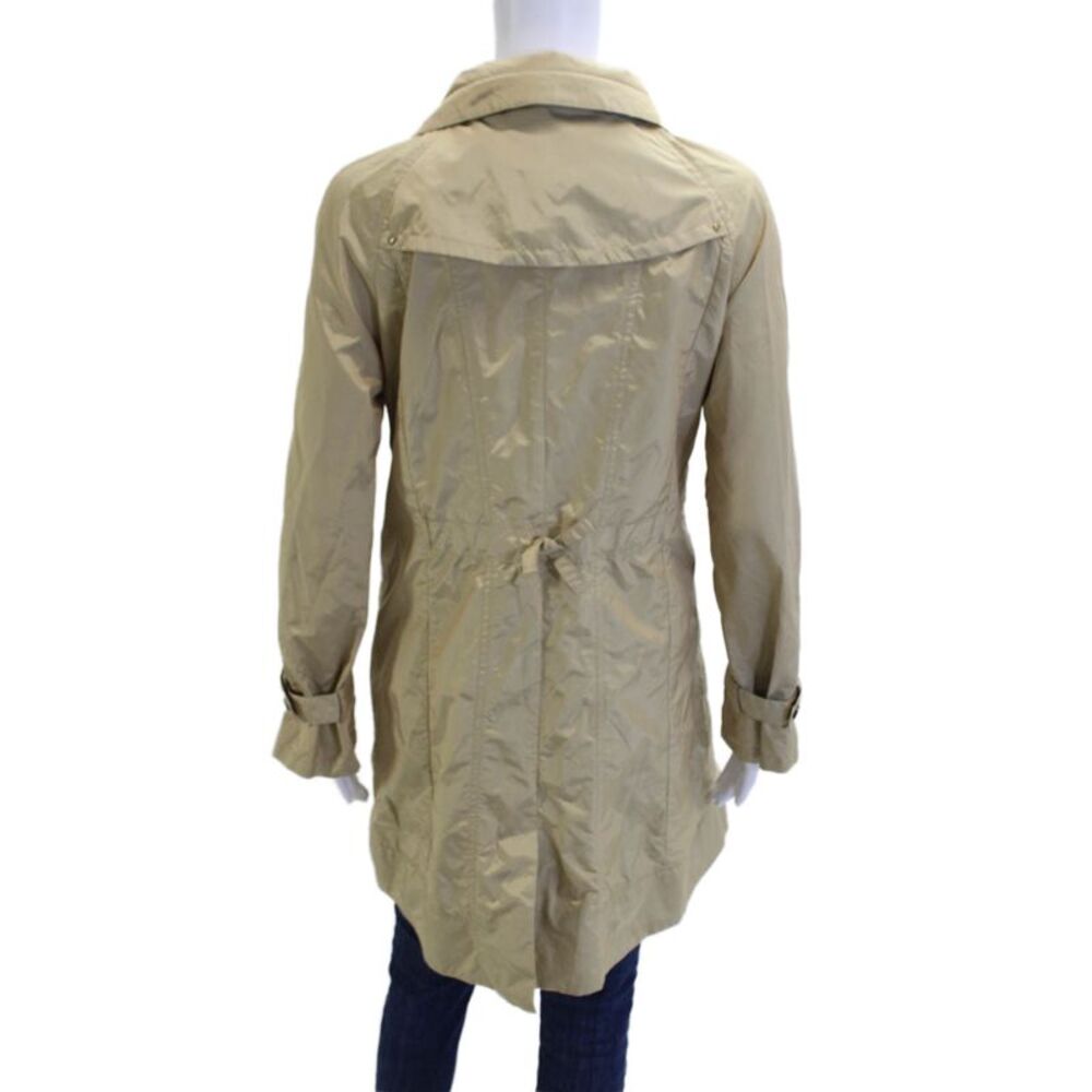 Cole Haan Womens Trench Coat Beige Collared Button Size S - Picture 3 of 5